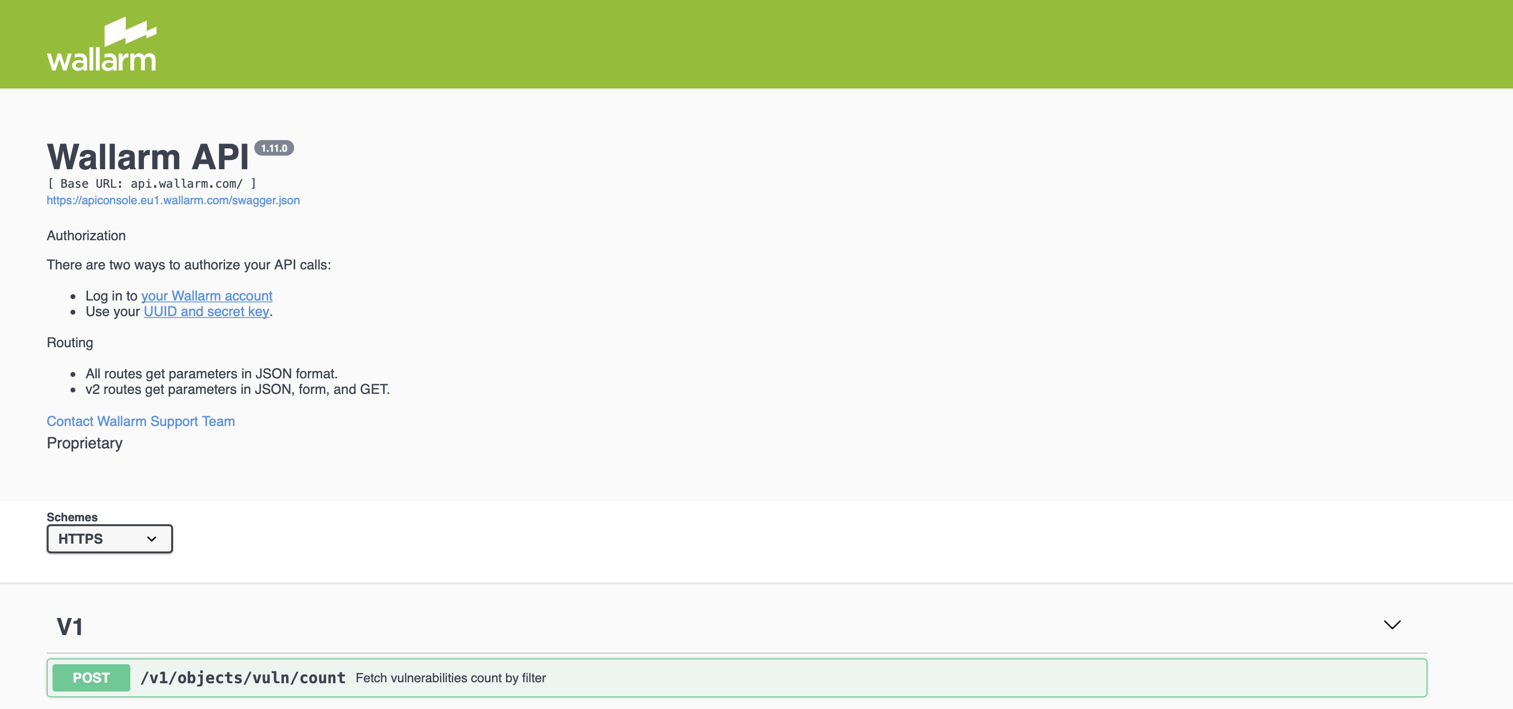 Wallarm API Console